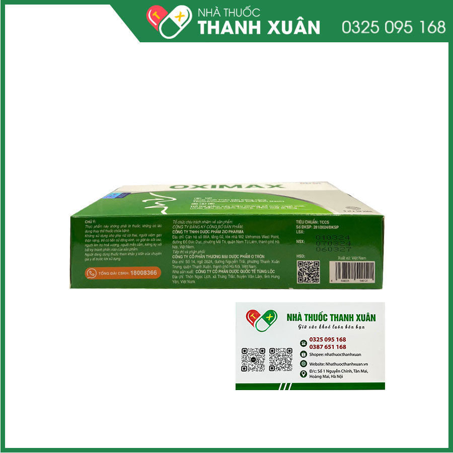 OXIMAX - Hỗ trợ giảm các triệu chứng sổ mũi, ngạt mũi, nhức đầu